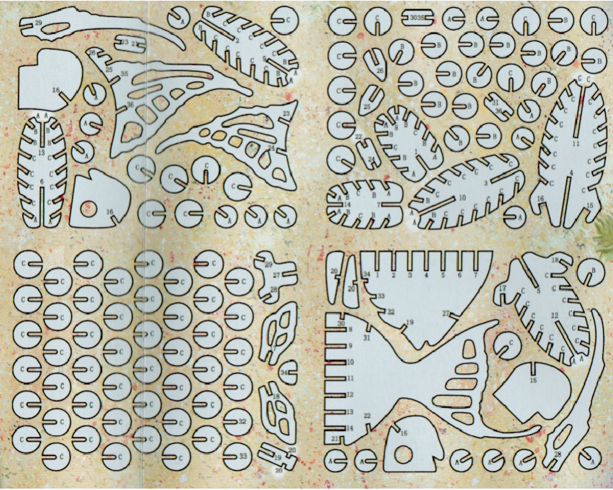 立体金鱼拼装模型图纸